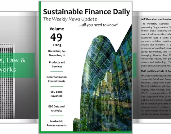 Bloomberg expands Sustainable Index Offering, First Abu Dhabi Bank (FAB) commits to provide $135bn in green finance by 2030, Mirova launches EUR350mn sustainable land management strategy, Columbia Threadneedle launches Lux Global Social Bond fund, MAS launches multi-sector transition strategy, MAS publishes Code of Conduct for ESG data and rating providers